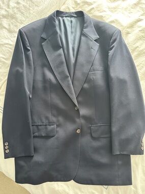 J. Crew Men's Navy Blazer - Single-Breasted - Vintage Oarsman